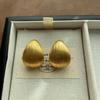 Retro French Full Water Drop Stud Earrings, Simple and Delicate Brushed Cold Wind Earrings