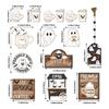 19PCS Halloween Coffee Specters Decors Wooden Sign Beads Tiered Tray Accent Farmhouses Style Home Party Tabletop Display