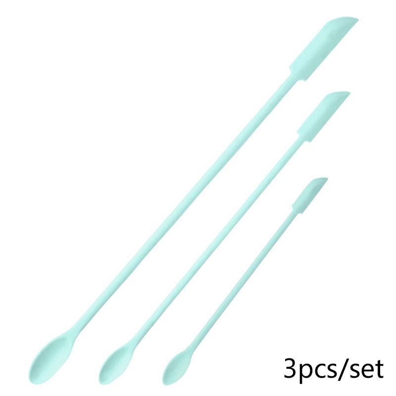 3Pcs Lengthened Silicone Scraper Double-Head Cosmetic Jam Deep Bottle Scraper Mini Spatula Set For Kitchen Storage Jar Use