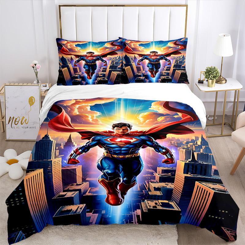 3pcs Superman Cover Set,Soft Comfortable Duvet Cover,Guest Room (1*Duvet Cover + 2*Pillowcases, Without Core) yy251024123