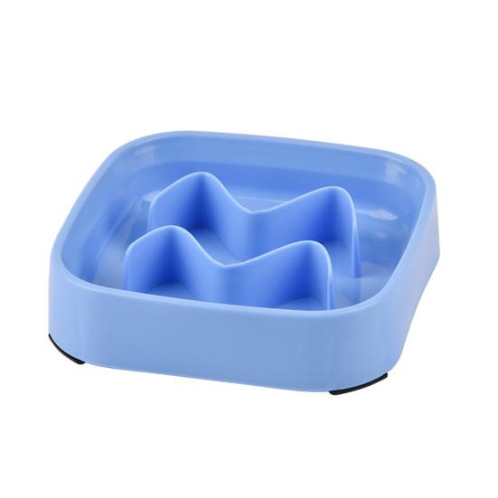 Slow Feeding Pet Bowl Anti-Choking Design Spill-proof Deep Pet Food Dish Square Pet Slow Down Eating Bowl