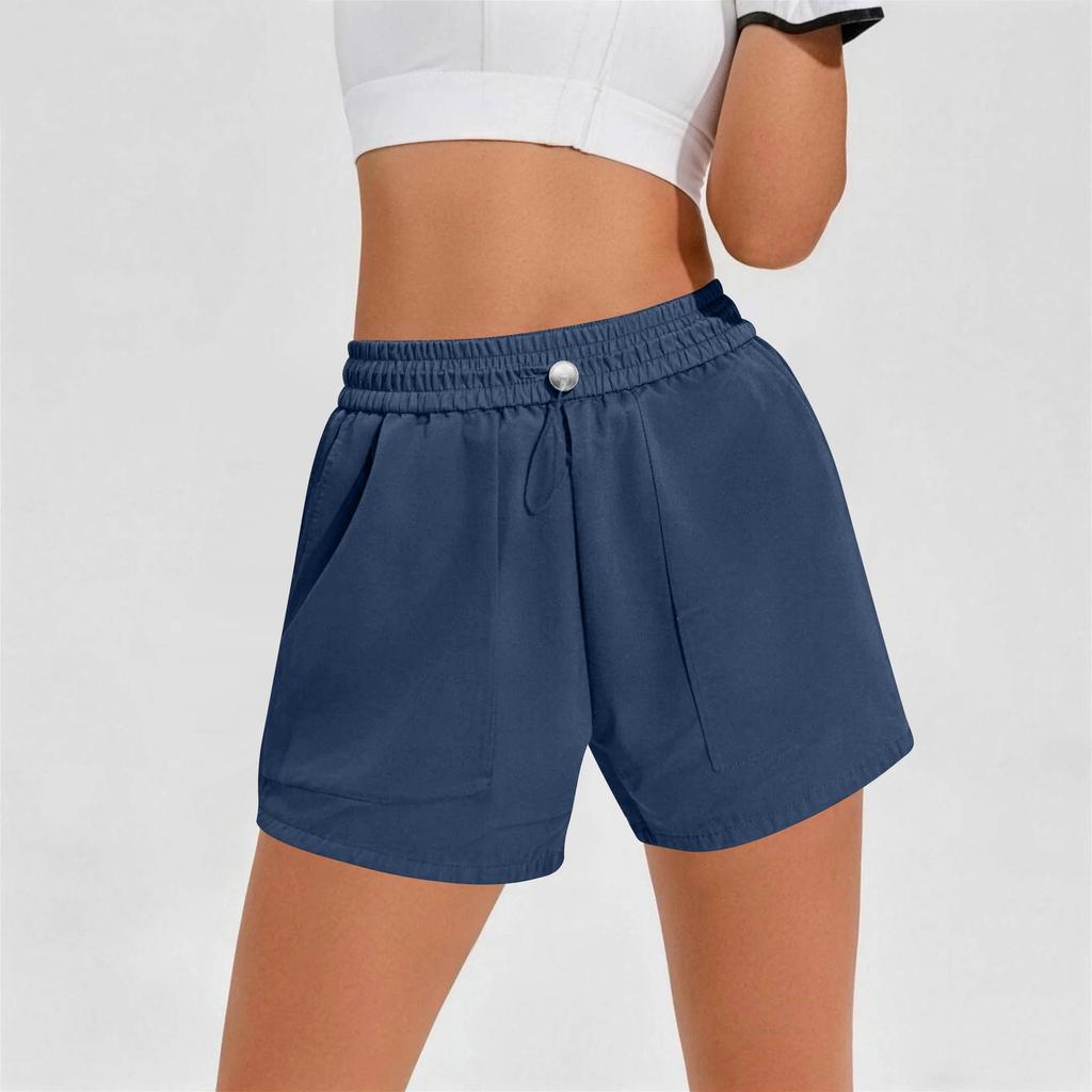 Women's Fashion Casual Loose-Fit Athletic Fitness Jogging Pocket Drawstring Sweatpants Shorts