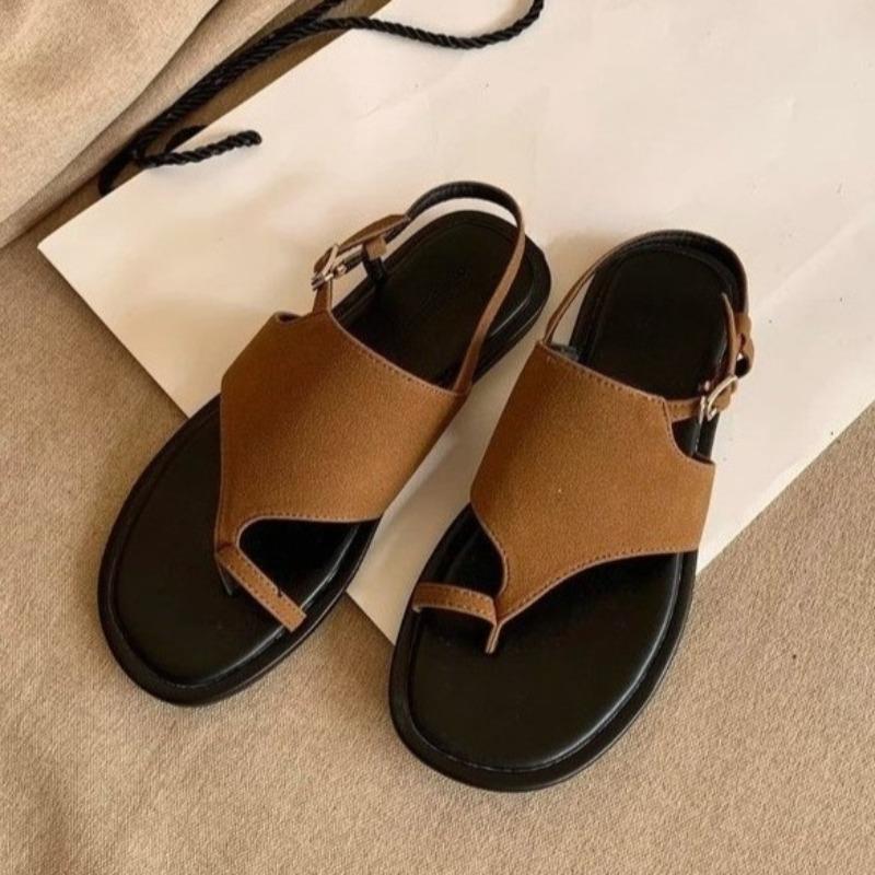 

Модные сандалии на мягкой подошве с тонкими французскими ремешками и закрытым носком, женские летние новые сандалии с круглым носком и ремешком в одну линию, для носки на улице, крутые шлепанцы 40