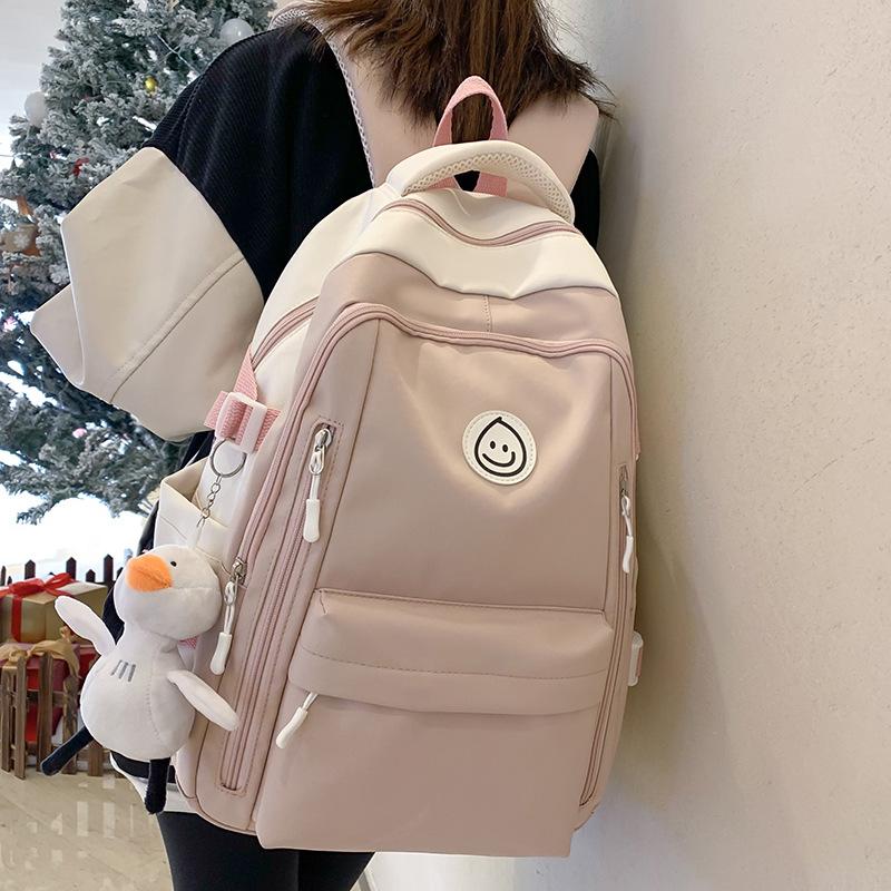 Girls College Students Contrasting Color Backpacks High School Students Junior High School Students Backpacks