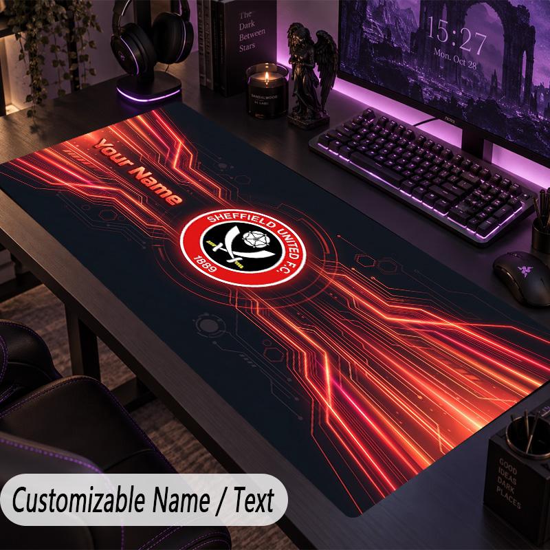 Large Mouse PadSheffield United FC Custom Name Text Personalized Desk Mat Non Slip Gaming Pad