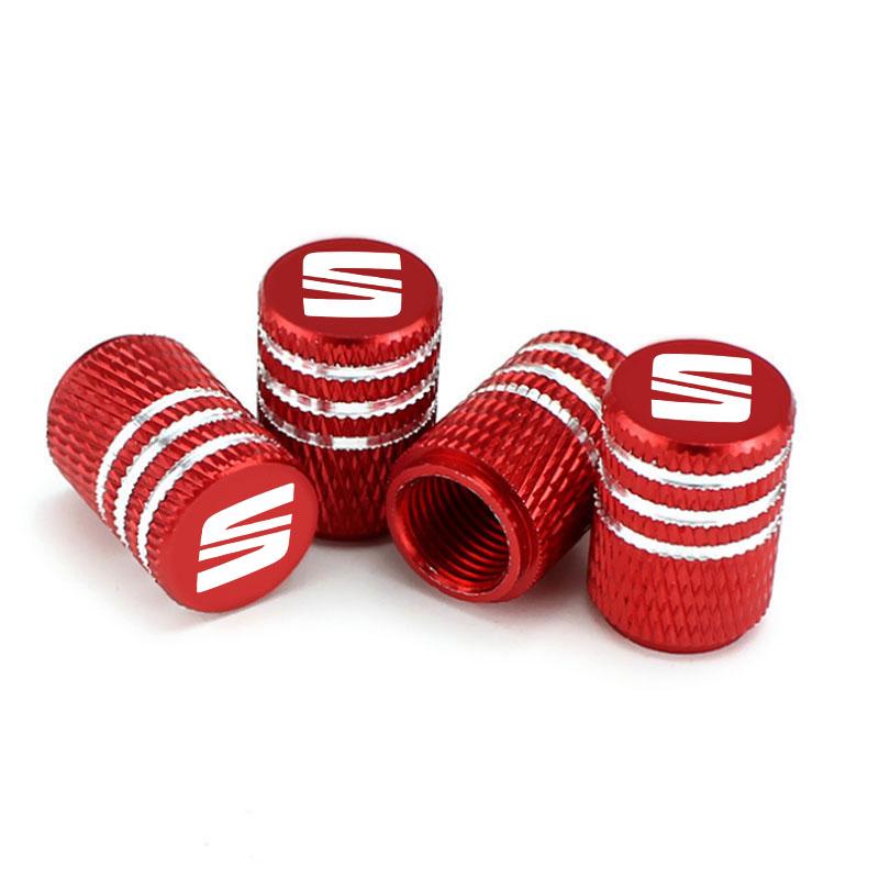Qbmjg3 Car Wheel Tire Valve Caps Tyre Stem Covers Airdust Waterproof For Seat Leon 5f Ibiza 6l 6j Leon 1p Cushion Altea Xl Leon Mk