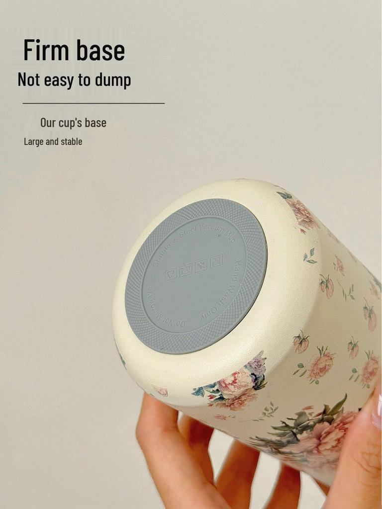 Floral Chinese-Style 316 Stainless Steel Insulated Tea Infuser Cup with Water Separation