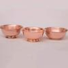 Vintage Red Copper Salad Tall Feet Bowl,Engraving Hammer Texture Home Breakfast Cheese Tableware,Snack Bowl Table Decoration