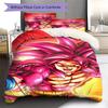 Son Goku Pattern Bedding,Quilt Set Quilt Cover Pillowcase Home Birthday Gift (1 * Duvet Cover + 2 * Pillowcase, Without Core)