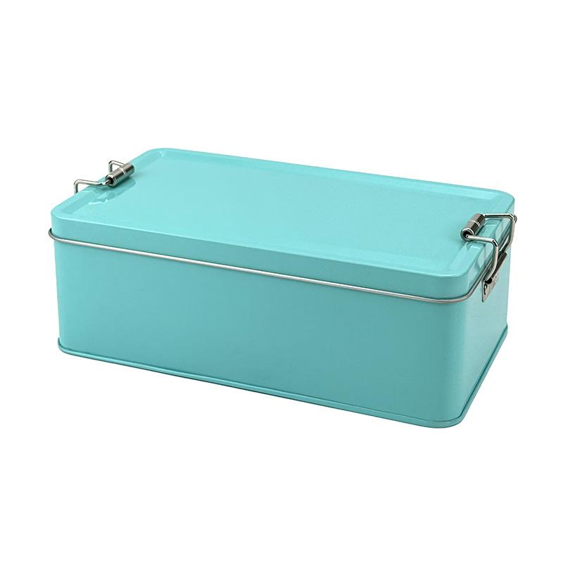 Old-Fashioned Rectangular Tinplate Box With Lid High Quality Metal Storage Box Cake Packaging Box Durable With Buckle Candy Box