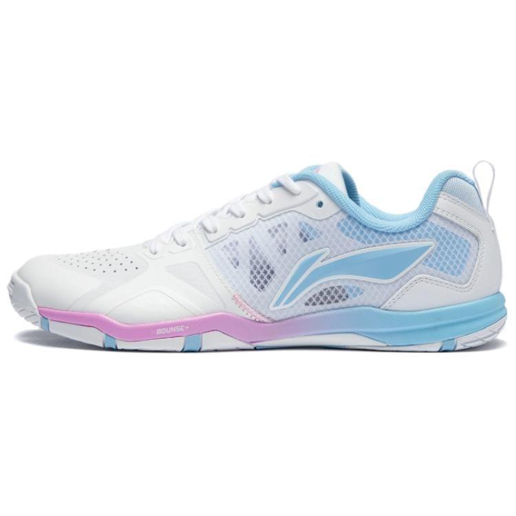 Li Ning Cushioning, Wear Resistant Low Top Table Tennis Shoes Unisex White Blue APPU023-7