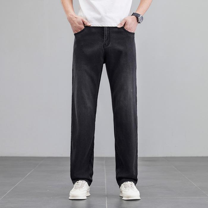 

Теннисные джинсы мужские летние тонкие свободные прямые крутые мужские брюки 38