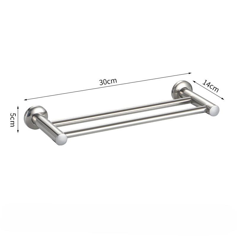 Stainless Steel Stainless Steel Double Towel Bar Wall Mounted Towel Rack Shelf Brushed Bathroom Towel Holder Accessories