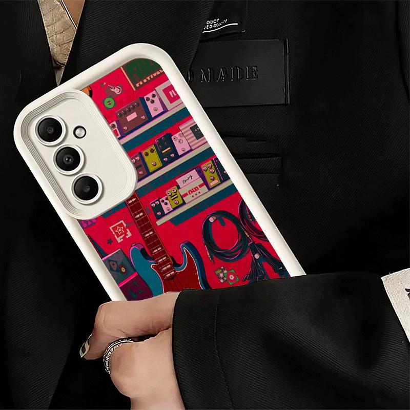 Phone Case for Samsung Galaxy A17 A16 A15 A14 A13 Guitar Retro Rock Music A56 A36 A26 A55 A35 A25 A54 A34 A24 A53 A33 A23 A07 A0