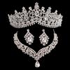 Sophisticated Wedding Jewelry Ensembles with Clear Rhinestones Necklace and Stylish Earrings Fashion Accessory