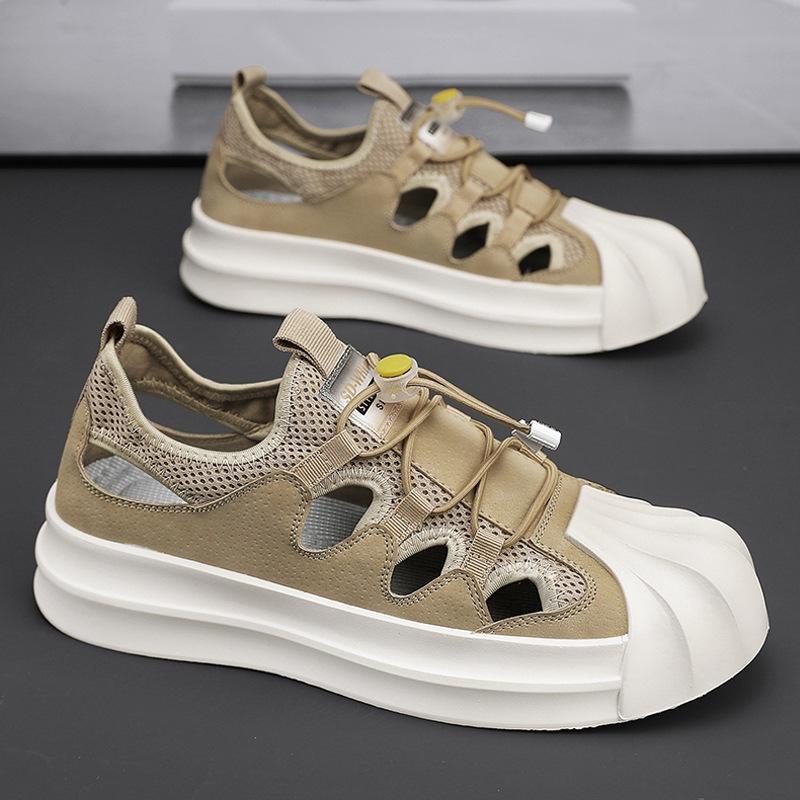 Hollow Board Shoes Men's Breathable Trendy Shoes Student Summer Shell Head Men's Shoes Sports and Leisure Shoes Men's 2024 New