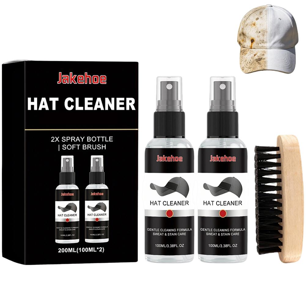 Čisticí sada na baseballové čepice 2x100 ml s kartáčkem Odstraňovač hlubokých skvrn a zápachu Jemný pečující sprej na látku čepice Ochrana tvaru 1 set black