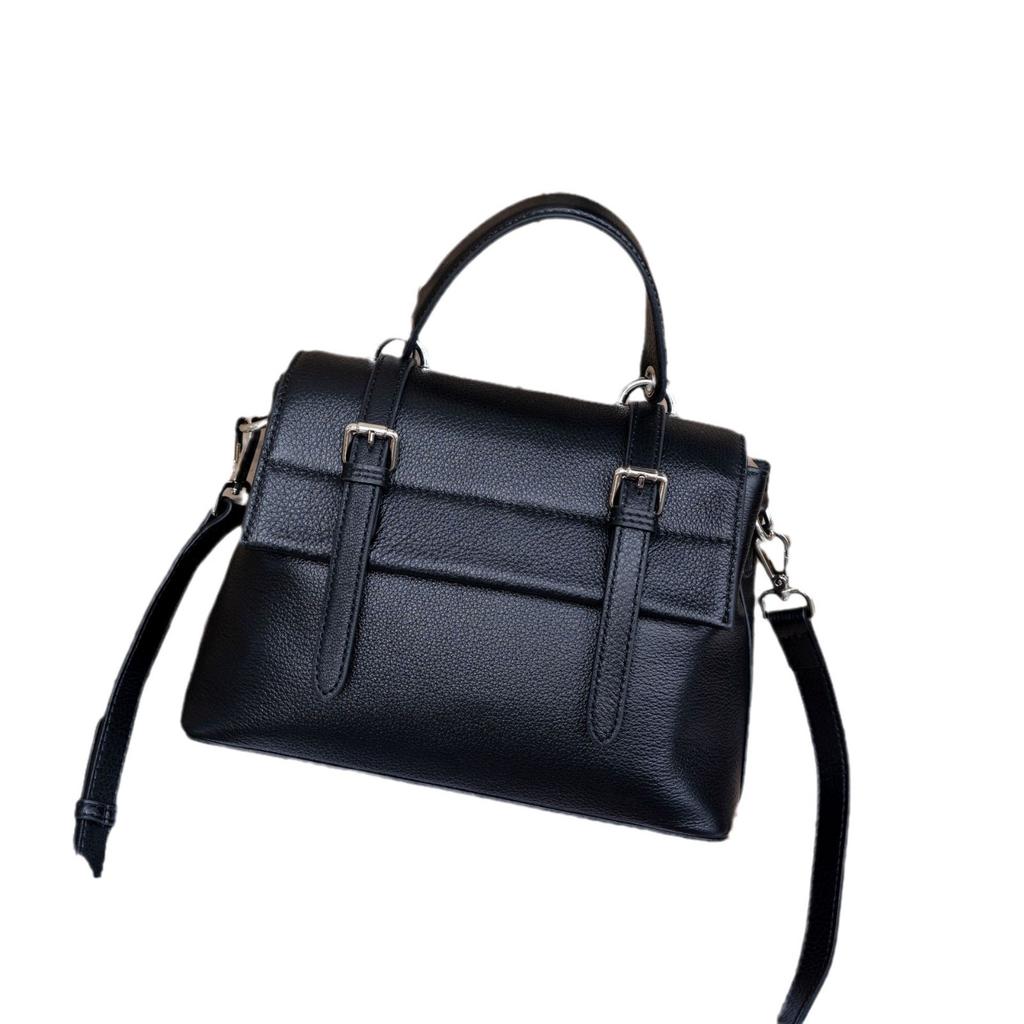 Cowhide Natural Drop Pattern Women's Bag, Women's Horizontal Square Bag, Fashionable High-end Simple Soft Leather Diagonal Shoulder Bag