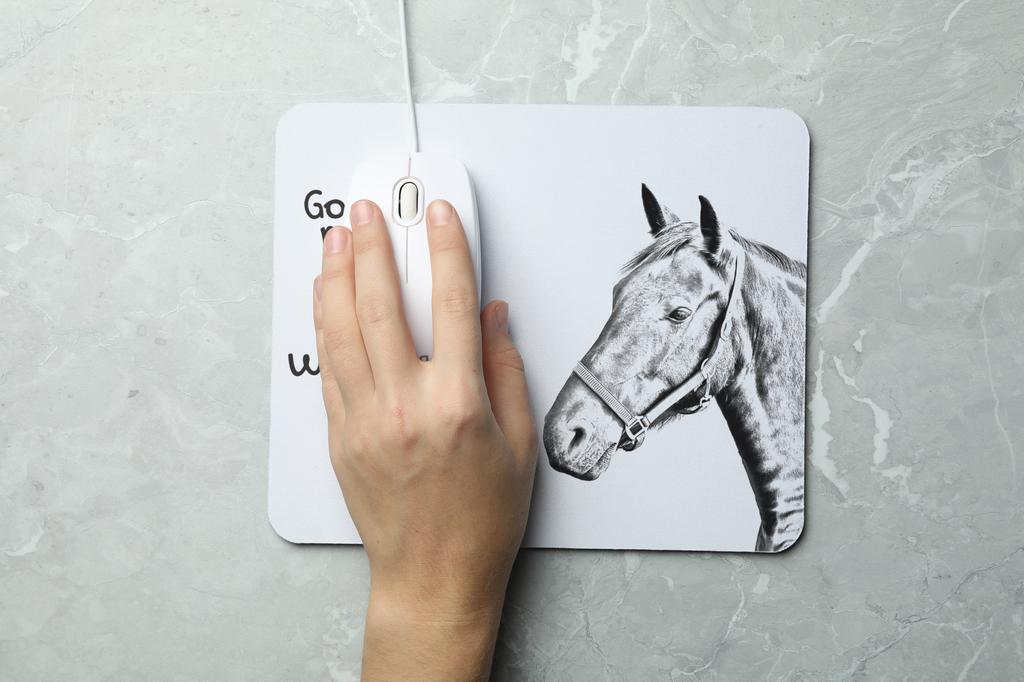 Danish Warmblood - mouse pad with print, personalized pad with a horse, unique gadget for an office worker from the Art-Dog brand