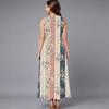 Ladies Oversized Sleeveless Crew Neck Dress Tropical Floral Printed Relaxed Midi Dress