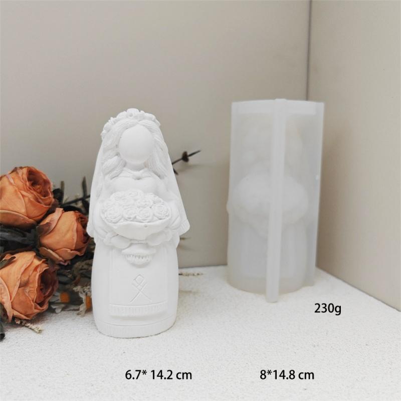 3D Santa Maria Silicone Candle Mold DIY Handheld Money Can Princess Portrait Gypsum Craft Soap Candle Mold Home Decoration