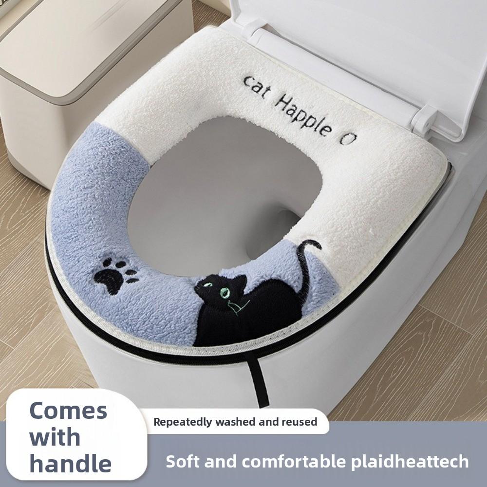 Cat Pattern Toilet Seat Pad Plush Toilet Seat Cover Toilet Seat Cushion  Four Seasons Universal