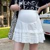 Pregnant Women's Skirt New Summer White Short Skirt Ballet High Waist Pregnancy Pleated Skirt A-line Summer White
