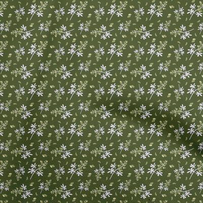 Cotton Flex Forest Green Fabric Kids Floral Sewing Fabric By The Yard Printed Diy Clothing Sewing Supplies 40 Inch