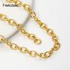 18K Gold Plated Brass O-Ring Chain Round Cross Circle Link Chain for DIY Jewelry Necklace Bracelet Making Accessories