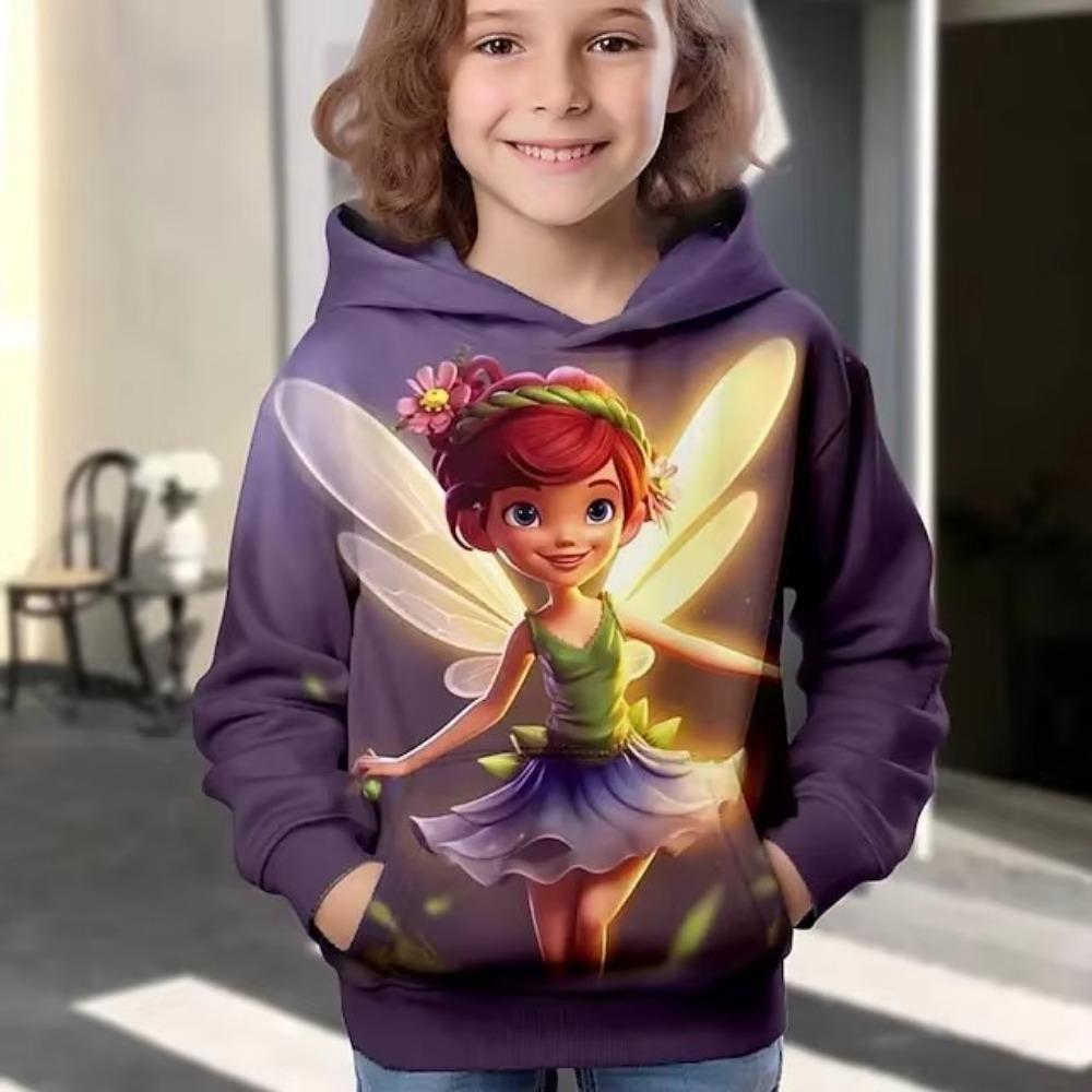 Kids Clothes Girl Hoodies Long Sleeve 3D Cartoon Print Children Spring Fall Clothes Tops Outdoor Casual Polyester Girl Clothing