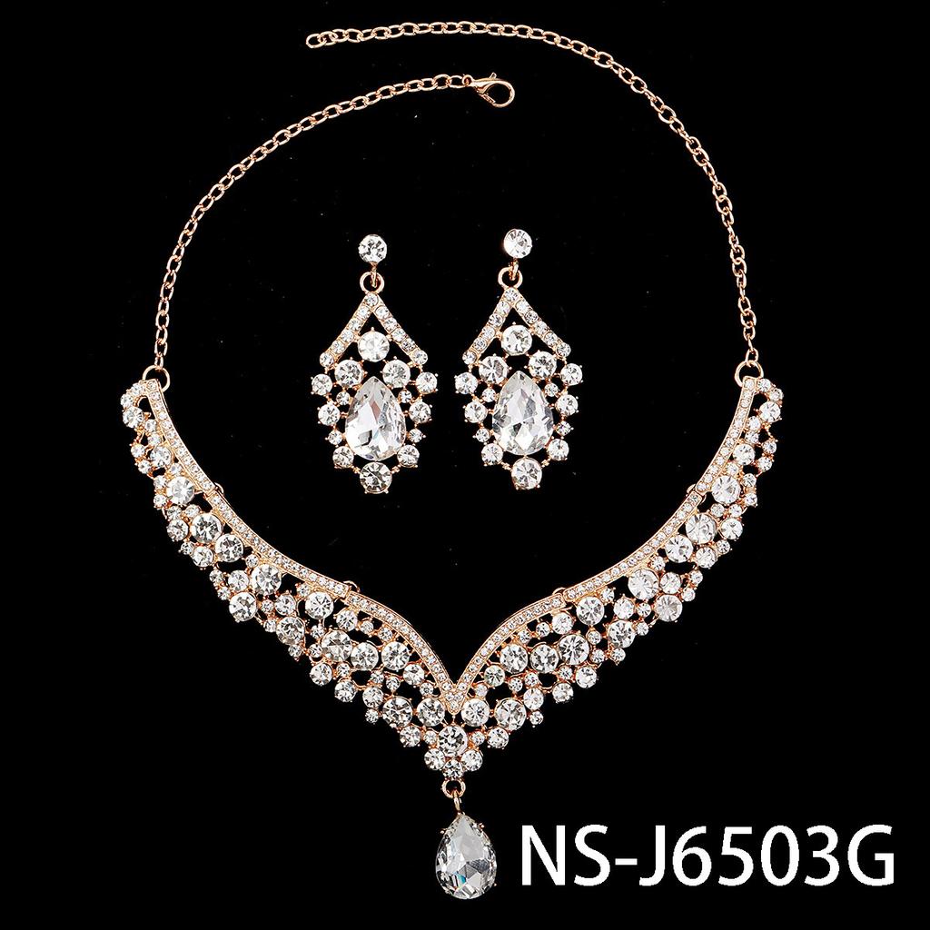 European and American Retro Necklace Earrings Set Bridal Wedding Banquet Dress Accessories Exaggerated Luxury Ruby Two-piece Set 2026