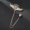 Unisex Gold/Silver Crown Series Brooch with Rhinestones & Optional Chain - Elegant Luxury