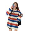 Damen Langarmshirt mit Regenbogenstreifen - Herbst Koreanische Lockere Passform 2022