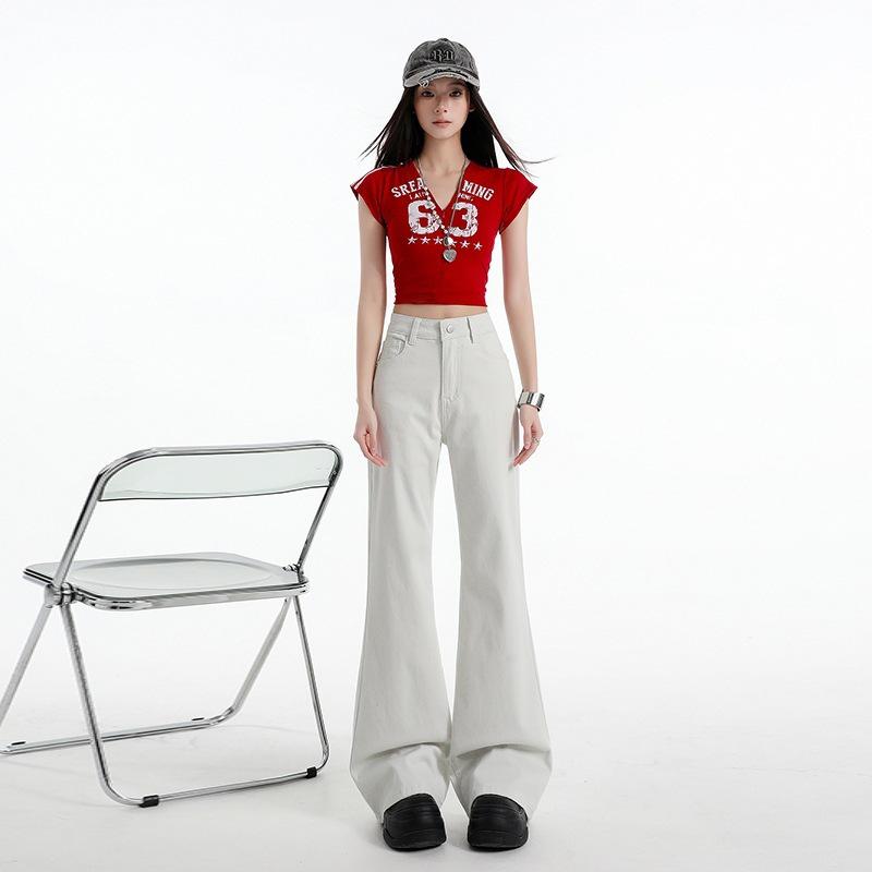 Women s Moonlight Grey High-Waisted Micro-Flare Jeans - 2026 Spring/Summer Slimming Style S