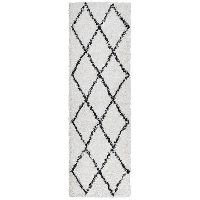 VidaXL Shaggy Rug with Long Pile, Floor Carpet, Area Rug, Living Room Rug, Modern, Cream 375363