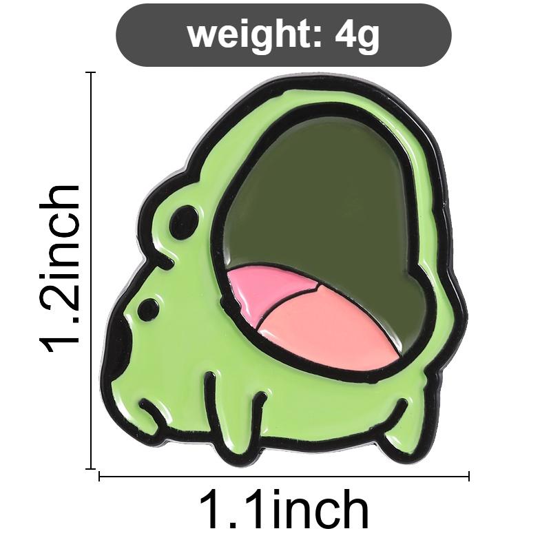 Xiaomi Cartoon Yawning Frog Enamel Pin Funny Humor Frog Meme Wide Open Mouth Metal Brooch Backpack Lapel Badge Jewelry Gift for Friends