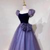 Französisches Abendkleid neu Nische lila flüchtiger Gastgeber Student Geburtstags-Bar-Mitzvah-Kleid kleiner Mann