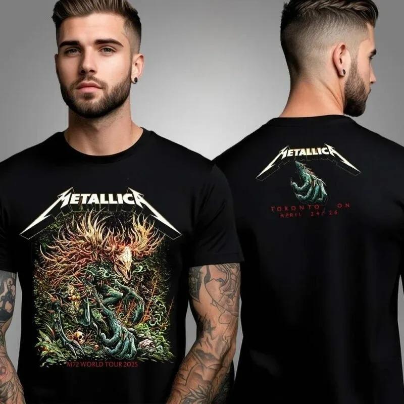 American Heavy Metal Band Metallica Album Poster Graphic Print Tshirts Men Women Crewneck Cotton Tee New Fashion Oversized Tops