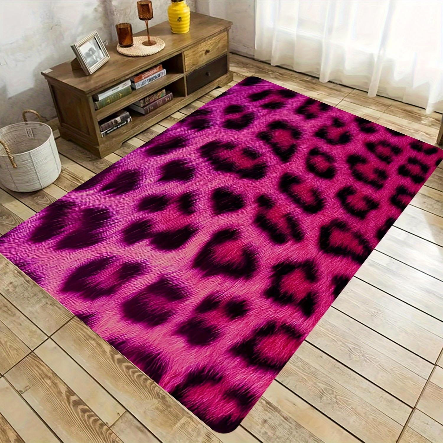 

Розовые Леопардовые Пятна Простой Узор Нескользящий Печатный Ковер Короткий Ворс Декоративный Напольный Коврик для Спальни Кухни Гостиной 40x60cm