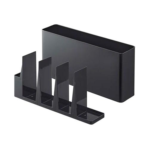 Yamazaki Tower Tool Stand, Wide, Black, 30cm W x 6.8cm D x 14.3cm H, Slim Depth, Removable Divider, Fits Sheet Cutting Boards, 8147