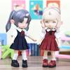 Obitsu 11 OB11 Size Outfit for Obitsu Doll 11cm School Honor Student Two Colors Body, Uniform, One-Piece Dress, Style, (Dark Red)