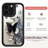 Black Butterfly Groove-Style Protective Case for iPhone 14/15/16/17 Pro Max