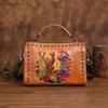Sac à main vintage en cuir véritable gaufré pour femme, sac à main en cuir de vache souple, sacs à bandoulière polyvalents de grande capacité
