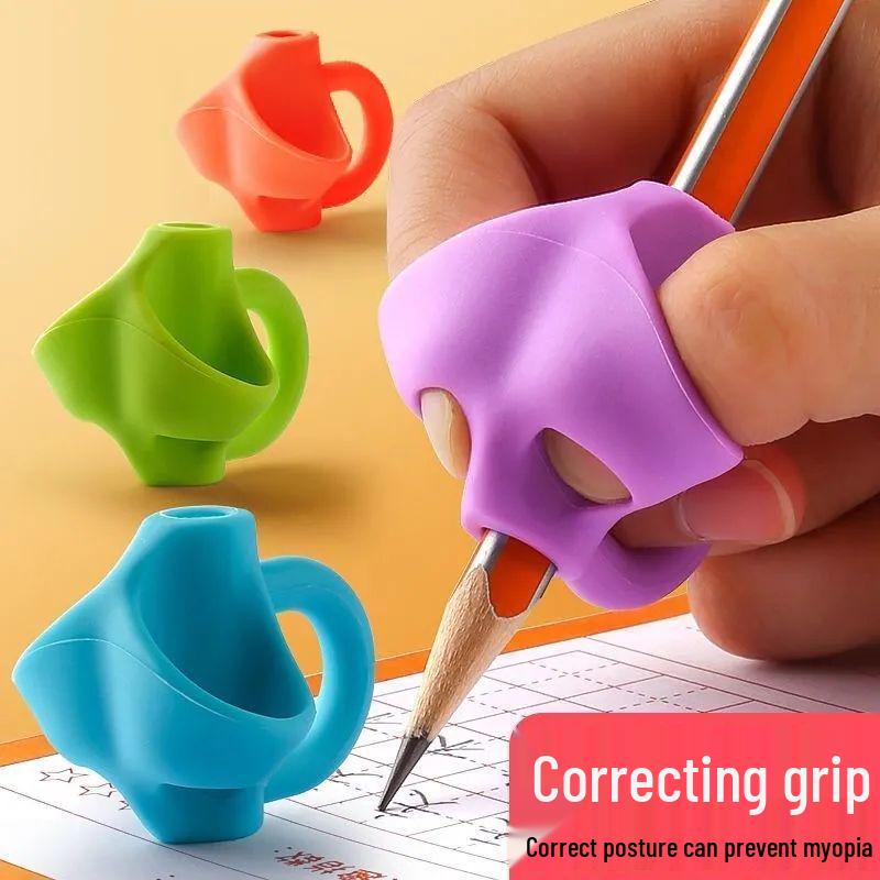 

Детский силиконовый тренажер для трех пальцев для коррекции осанки при письме