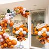 Orange Balloon Column Flower Basket Decoration for Events and Venues