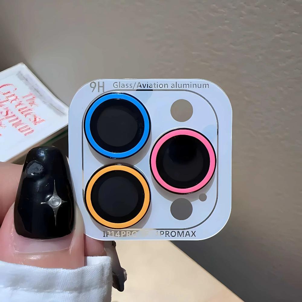 1Set Luminous Ceramic Camera Protector Film For IPhone17 16 15 14Plus 13 ProMax Lens Ring Tempered Glass Glowing Cap Accessorios