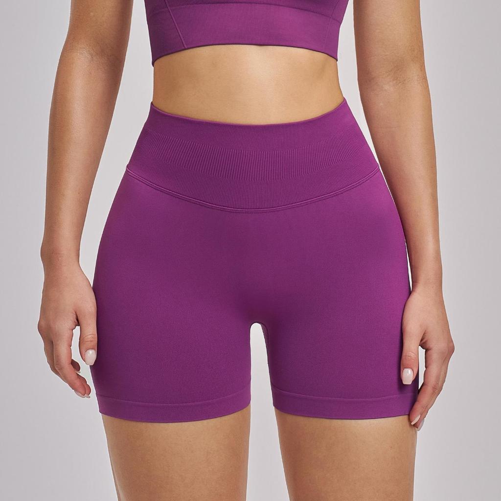 ZeChuang Women's Seamless High Waist Yoga Shorts - Butt-Lifting, Quick-Drying Summer Fitness Pants