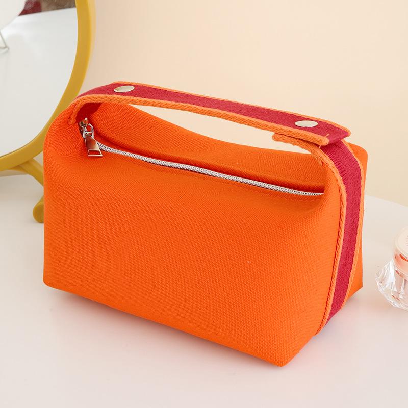 H House Canvas Travel Toiletry & Makeup Bag: Portable Women's Lunch Box & Cosmetics Storage Handbag