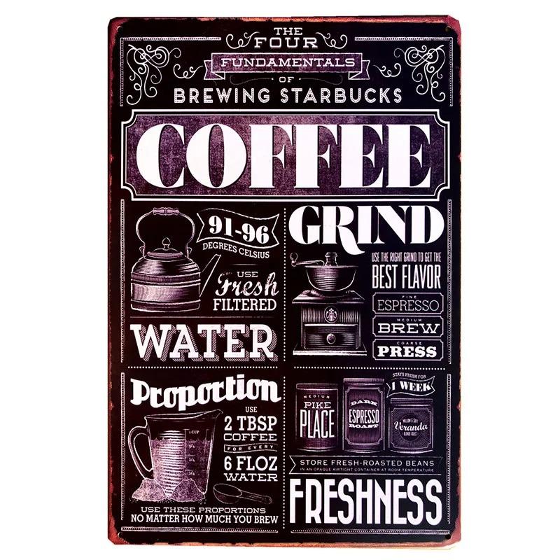 Vintage Metal Tin Signs Wall Decor Plaque Retro CafeArt Posters Kitchen Bar Pub Club Coffee Shop Plate Room Decoration