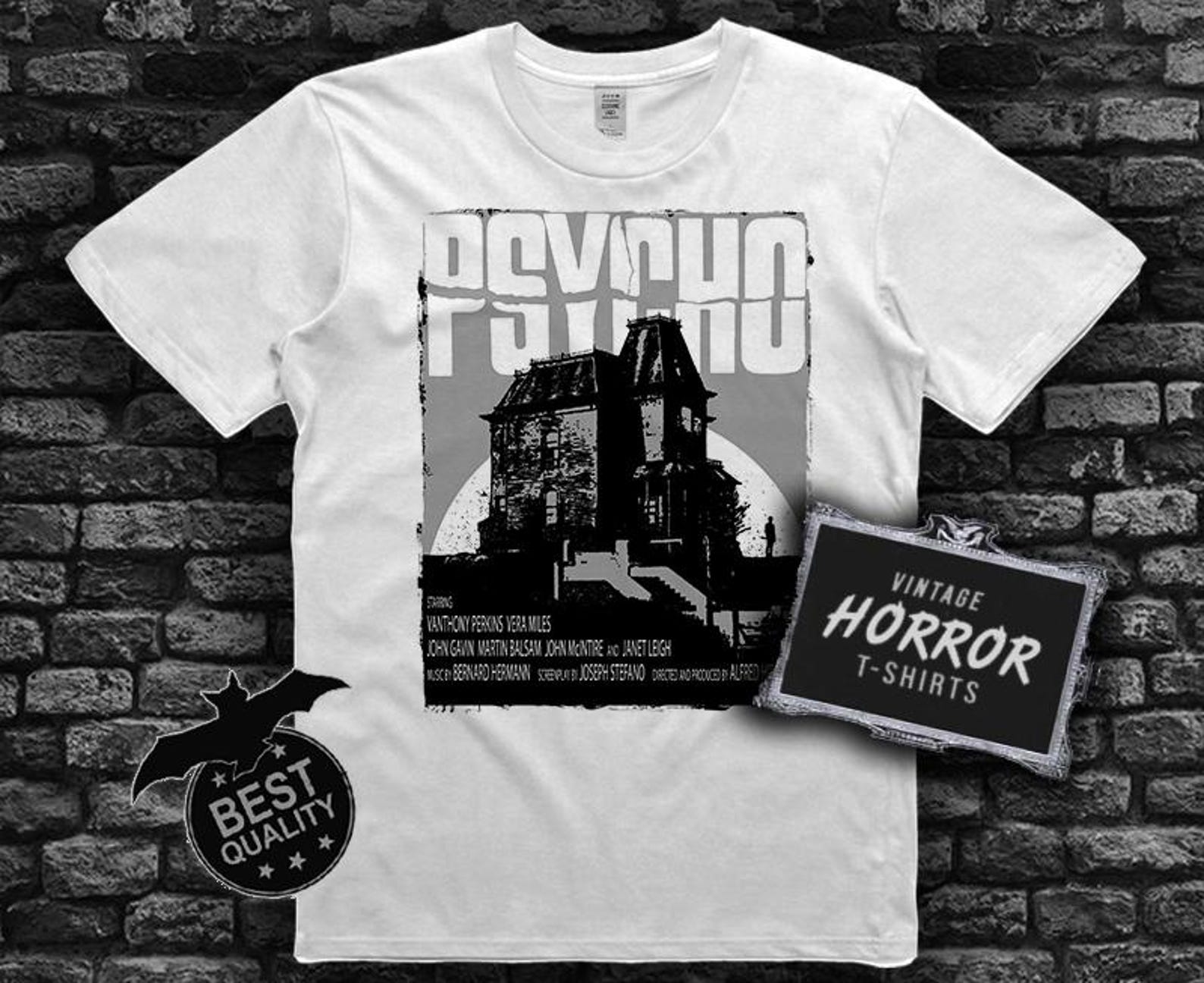 PSYCHO 1960 Horror T-shirt Retro Scary Tee Horror Film Gift Horror Enthusiast 3XL